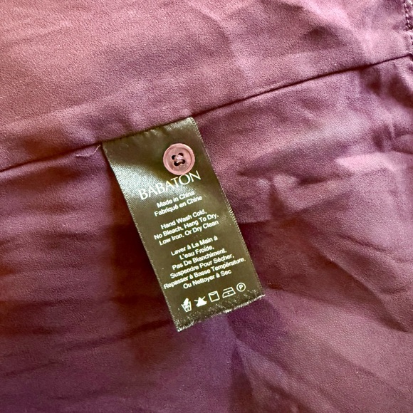 SOLD - Aritzia Babaton | Fine Japanese Fabric Blouse | Eggplant | Size XXS - Picture 6 of 7